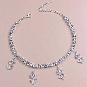 Rhinestone Dollar Ankle Charm